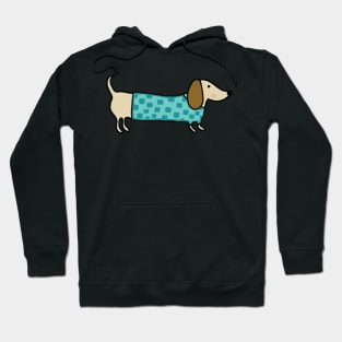 Cute dachshund in mint blue Hoodie